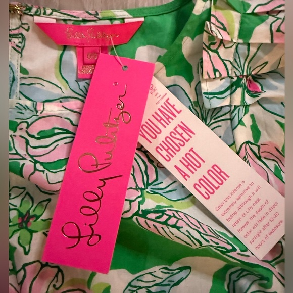 Lilly Pulitzer Barbara Top | Spearmint Blossom Views | NWT Size 00 - Picture 7 of 10